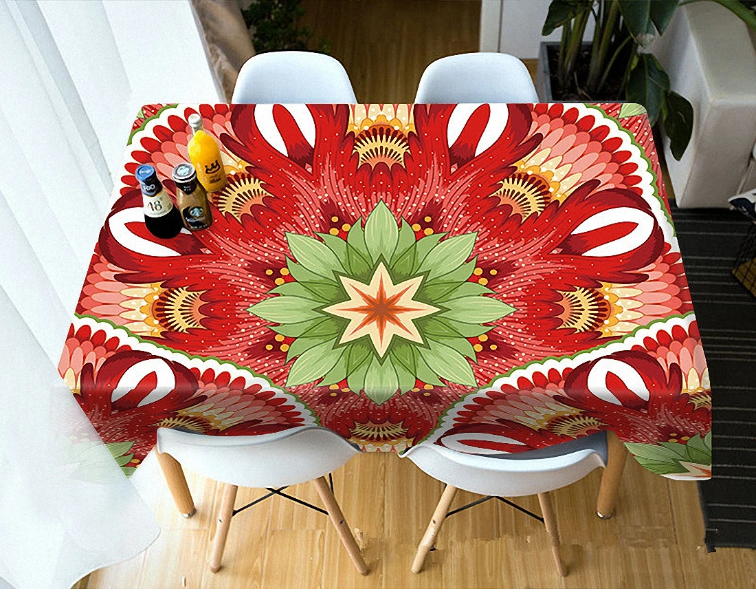 

Party Home Kitchen Tablecloth Creative Flower Blossom Picture 3D Print Waterproof Oilproof Thicken Rectangular Round Table Cloth
