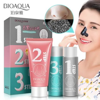 

BIOAQUA nose blackhead remover facial mask skin care peeling acne treatment pore cleanser shrinking pores black head 3pcs/set