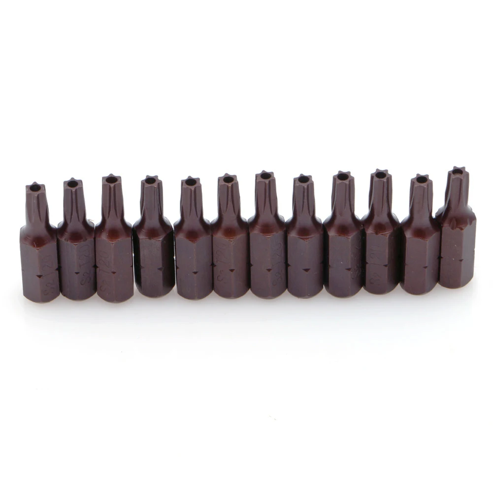 

OOTDTY 2018 12Pcs 25mm 1/4" Hex Shank Magnetic T20 Torx Security Screwdriver Bits With Hole SEP22_30
