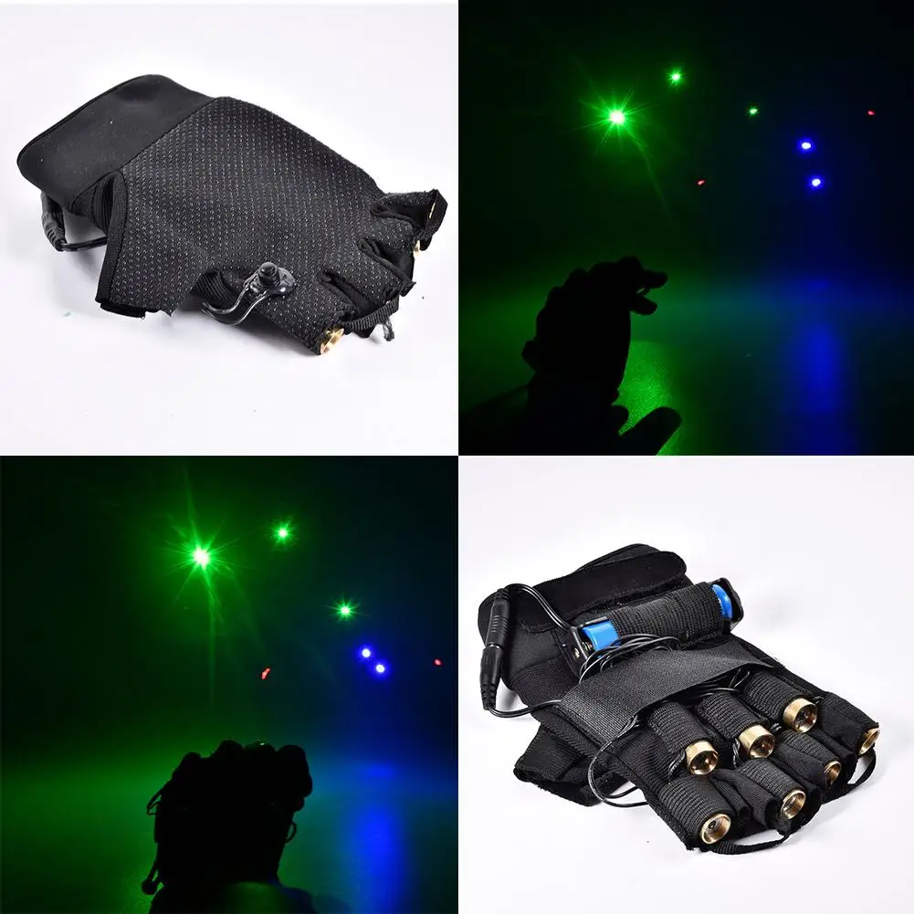 

7 Lights EU Plug Red Green Purple Laser Gloves Dancing Stage gloves laser Palm Light For DJ Club/Party/Bars Stage performance