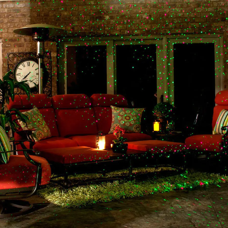 IP65 водостойкий открытый Рождественский свет эльф лазерный проектор, красный зеленый движущийся огненный эффект новогодний