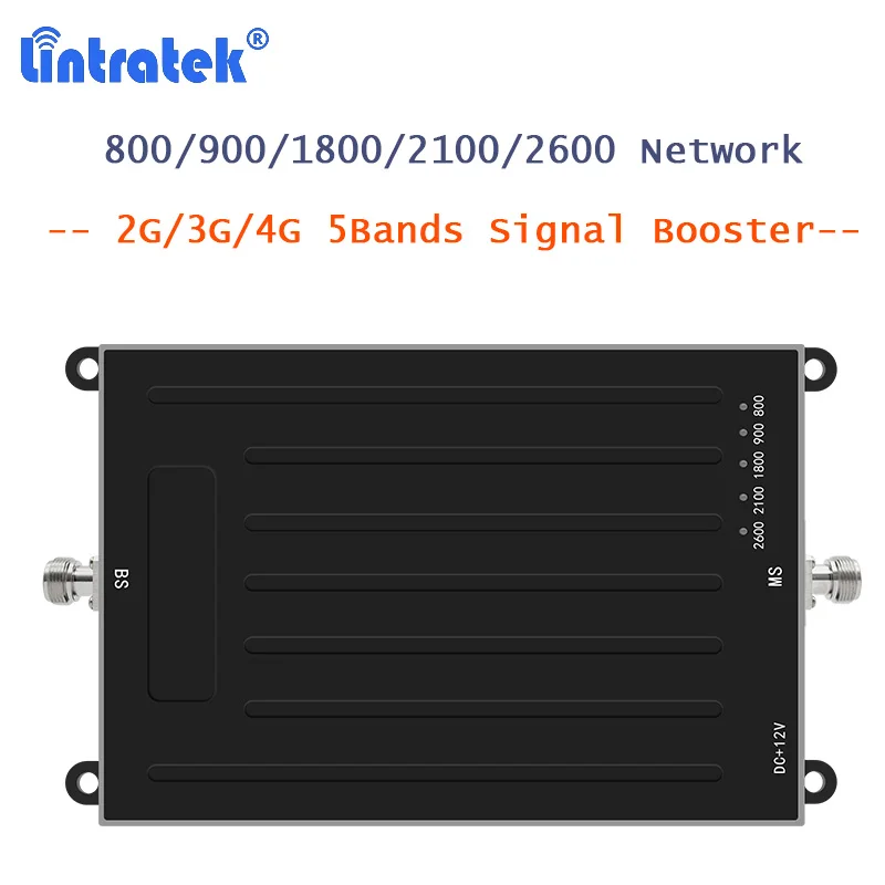 5 밴드 신호 증폭기 2G 음성 3G 4G 네트워크 증폭기 800/900/1800/2100/2600 휴대폰 리피터 LTE 셀룰러 린트라텍 S20