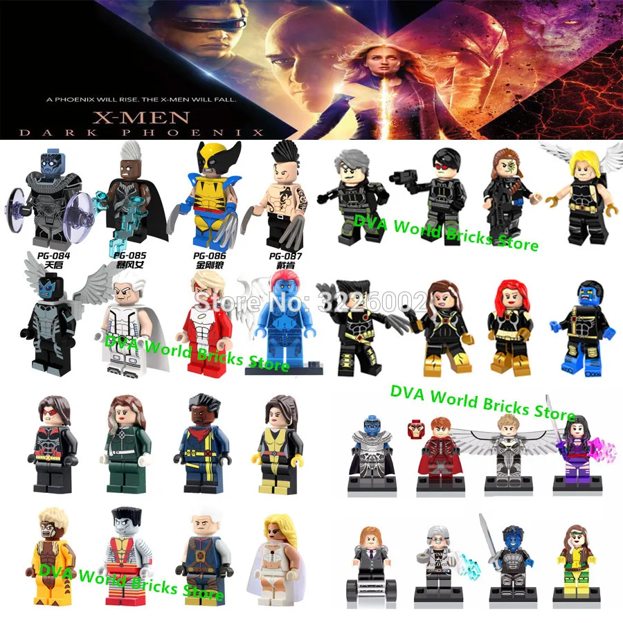 

Marvel X-Men Dark Phoenix Professor X Mystique Wolverine Storm Beastly Apocalypse Beast Building Blocks Toys Figures deadpool