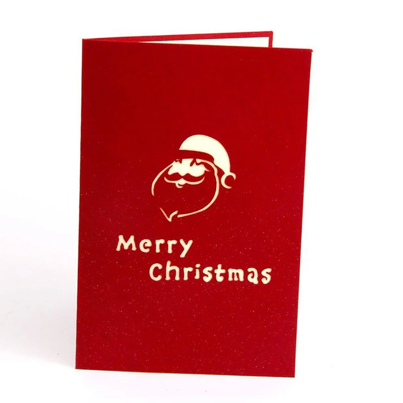 Ручной работы пустые 3D всплывающие открытки для поздравительных открыток Рождество с подходящим конвертом лазерной резки украшения с Рождеством Подарки