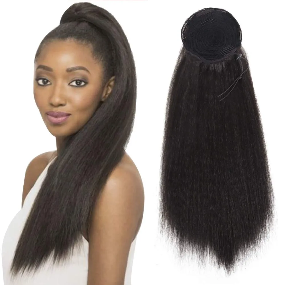 longo afro kinky reta falso rabo de