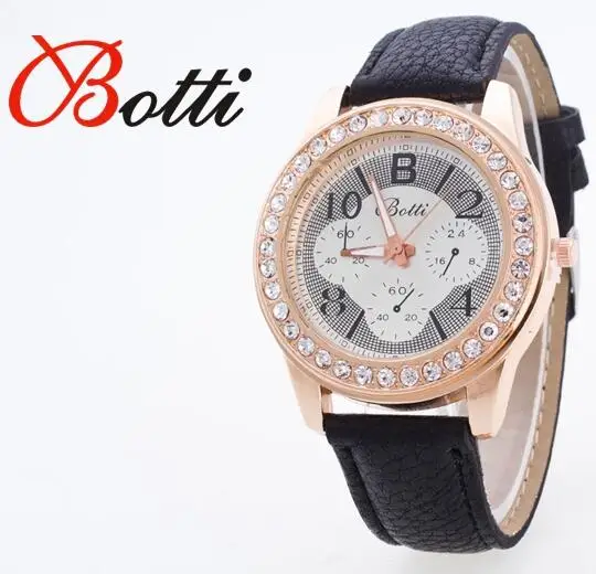 

New Ybotti Brand Rosy Gold Crystal Casual Quartz Watch Women Flower Fabric Leather Strap Watches Relogio Feminino Clock Hot sale