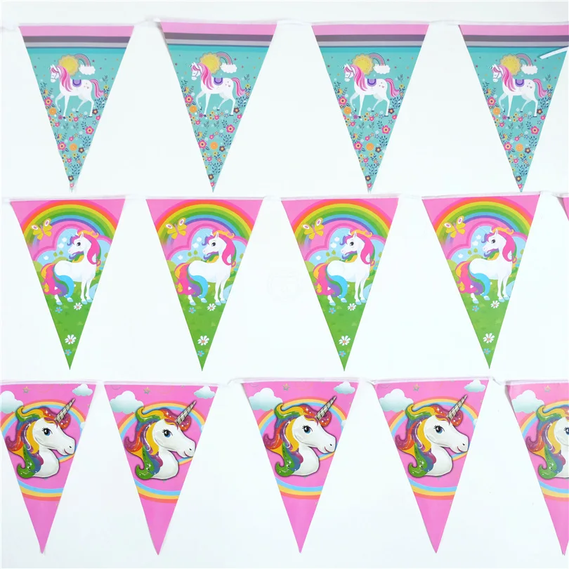 1 комплект Единорог бумажный флаг девушка для вечеринки, дня рождения баннеры нулевой день рождения Единорог гирлянда Свадебная вечеринка Вымпел DIY Декор