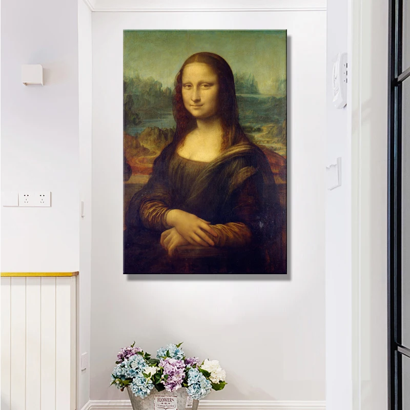 Италия известный художник Leonardo Da Vinci's Mona Lisa плакаты Печать на холсте стены искусства холст живопись для гостиной домашний декор