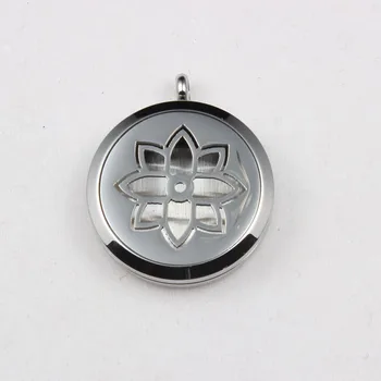 

10PCS Stainless Steel Lotus pattern Essential Oil Diffuser Locket Pendant