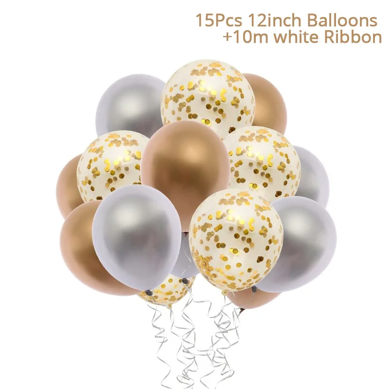15 шт. 12 дюймов воздушный шар с каменным узором украшения для взрослых свадьбы или детей день рождения латексные металлические воздушные шары и конфетти воздушные шары для детского душа - Цвет: 15pcs Balloon 5