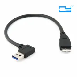 10 шт./черный правой под углом 90 градусов USB 3,0 мужчина к Micro B Мужской кабель 30 см для ноутбук Macbook и жесткий диск