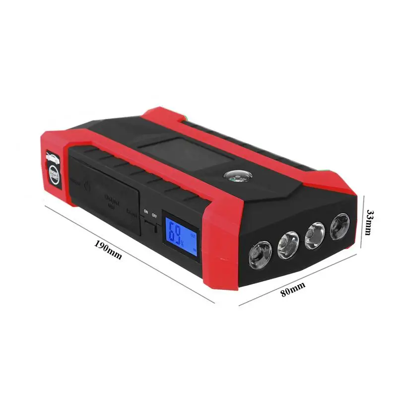 89800 mAh 12V 4 USB Multifunction Car Emergency Jump Starter Waterproof Portable LED Car Battery Bo