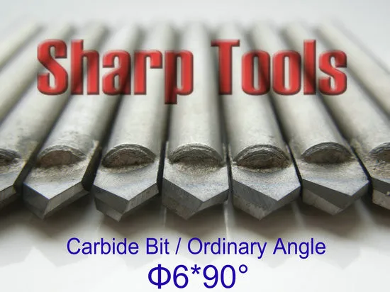 6MM 90 General Degrees, V Groove Bit Carbide Endmill Cutter CNC Router Tool for Carving Stone, Sharp-Tools End Mill Cutter Set