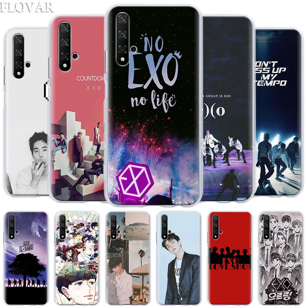 

Phone Case coque for Honor 20 Pro 9 10 Lite 8X 8A 8C 8S 7A 7S Y7 Y9 2019 V20 Cover EXO Lay Kai Chanyeol Sehun Hard PC Cases