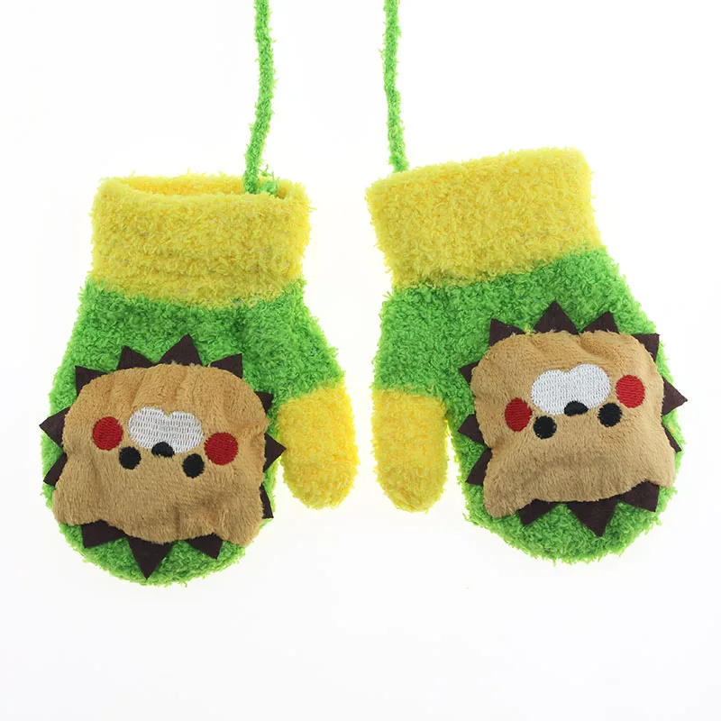 Children's Baby Winter Mittens Gloves Boys Girls Cute Thicken Warm Fleece Infant Newborn Kids Fingerless Toy Inside