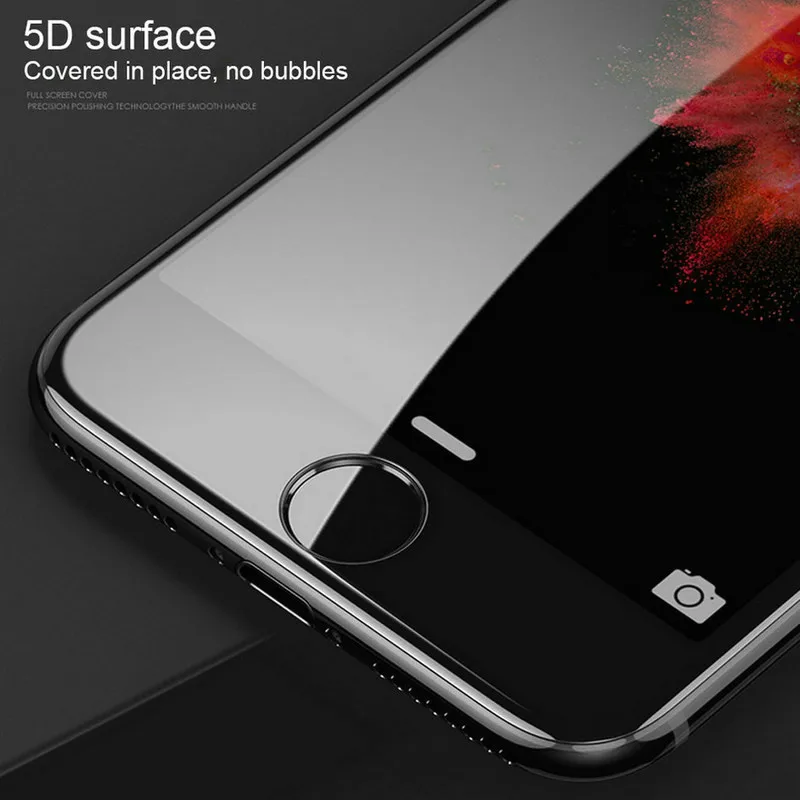 5D закаленное стекло для Huawei P8 Lite 2017 полное покрытие 9H круглый край телефона Flim Для