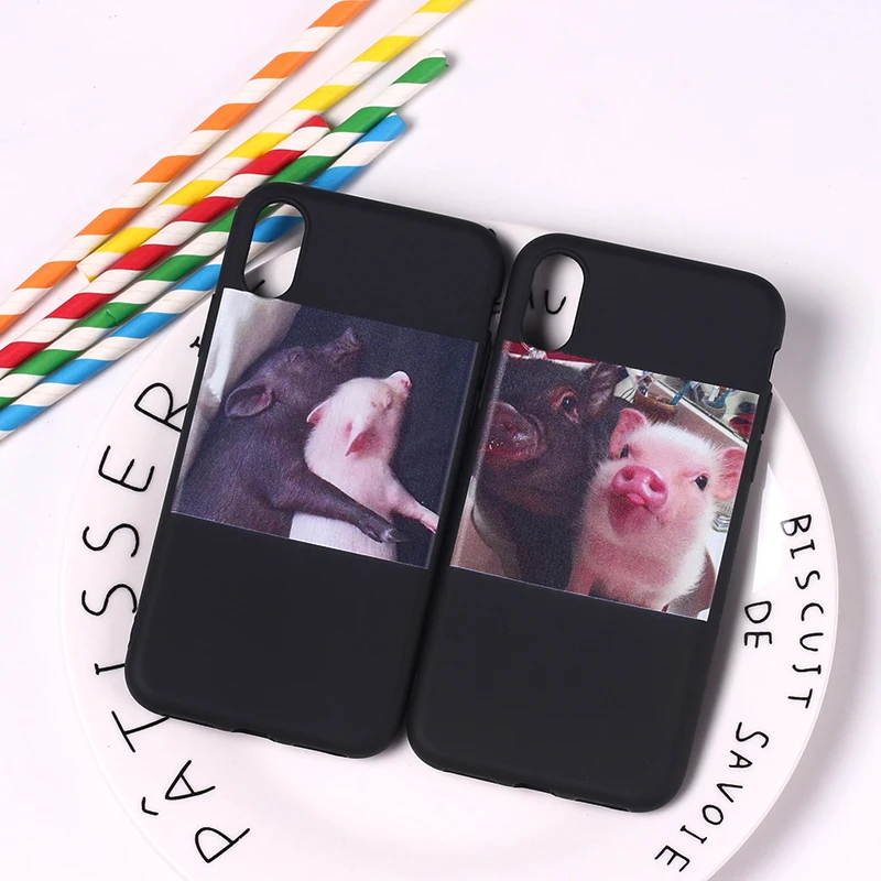 

For iPhone 11 6S 5SE 8 8Plus X 7 7Plus XS Max Cute Piggy Pig Dog Puppy Cartoon Funny Lover Relax Soft Silicone Candy Case Coque