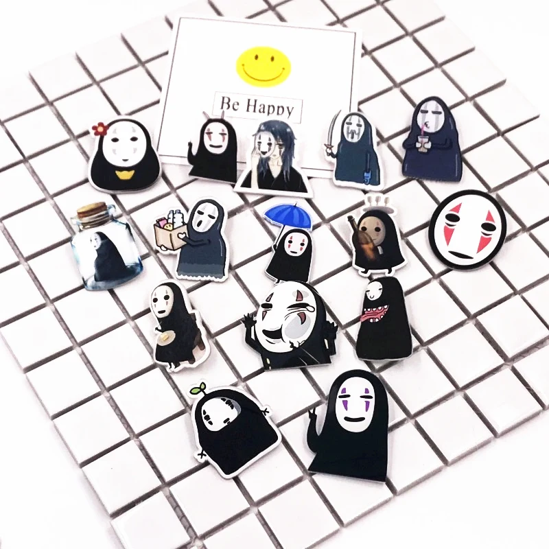 

1Pcs Lovely Cartoon No Face Man Icons On The Pin Kawaii Icon Brooch Bacges Backpack Badges For Clothing Acrylic Badges
