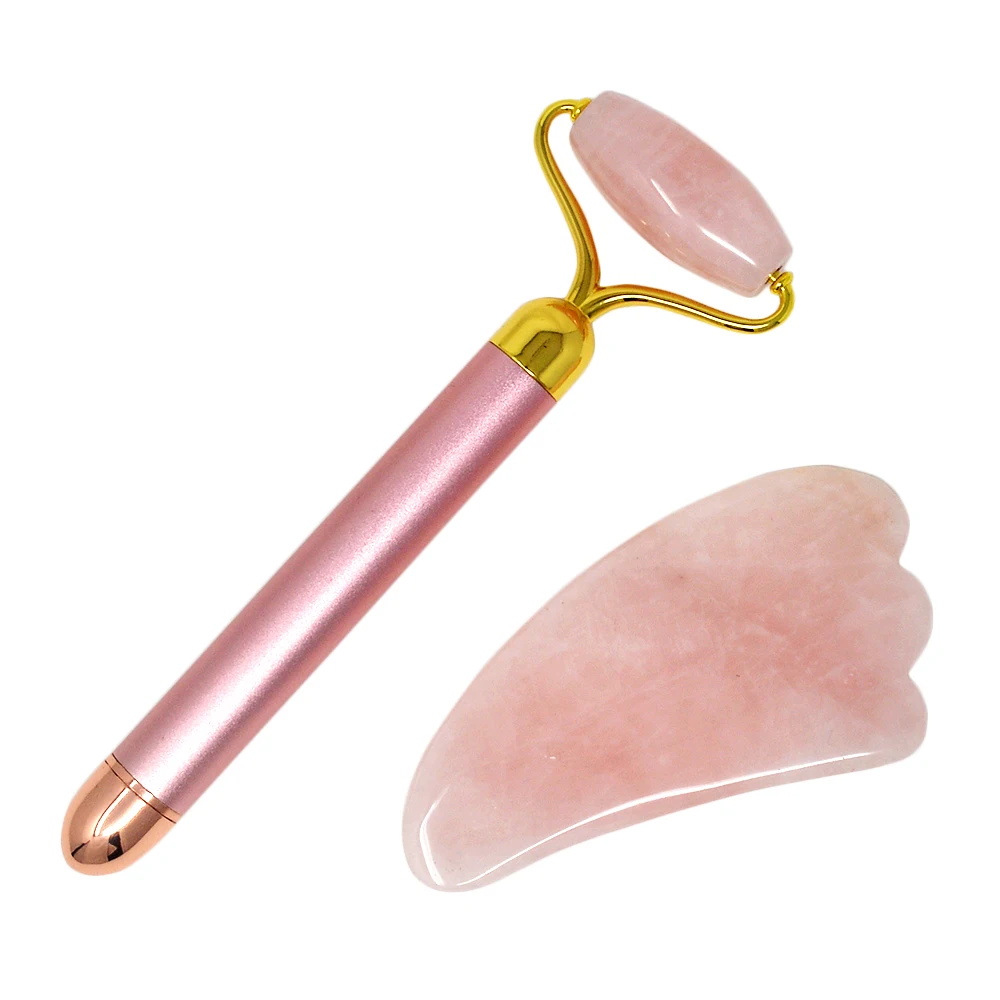 Beauty Bar 24K Rose/Golden Electric Pulse Facial Massager, Natural Rose