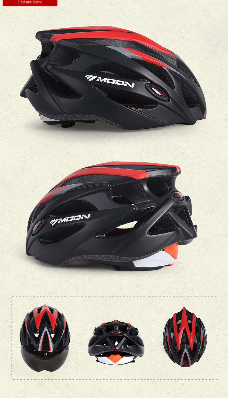 MOON для мужчин/женщин, для езды на горном велосипеде, защитный велосипедный шлем, интегрированный литой Магнитный Шлем на присоске, PC+ EPS, 4 цвета, размер M L