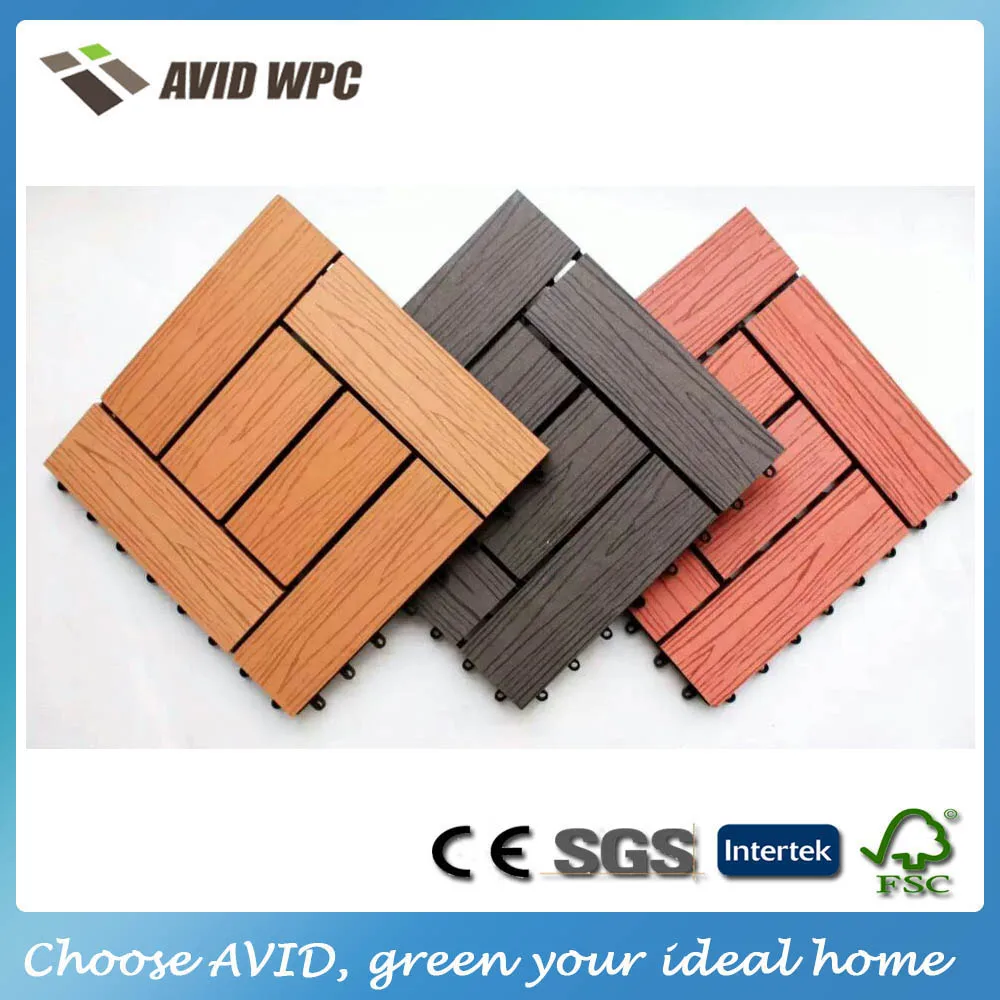 Easy clean and low price wpc composite wood tiles/outdoor decking tiles