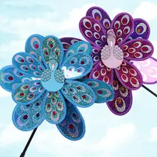 Новое поступление двухслойный Павлин лазер блёстки ветряная мельница красочный ветер Спиннер дом садовый декор Yard детские игрушки