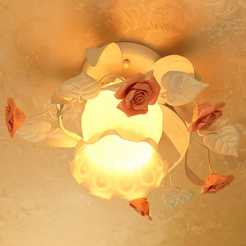 

Modern Ceiling Lamps LED Lustre Luminaire Pink Flower Ceiling Light 220v Modern Led Ceiling Light for Bed Room Gardern Ceiling