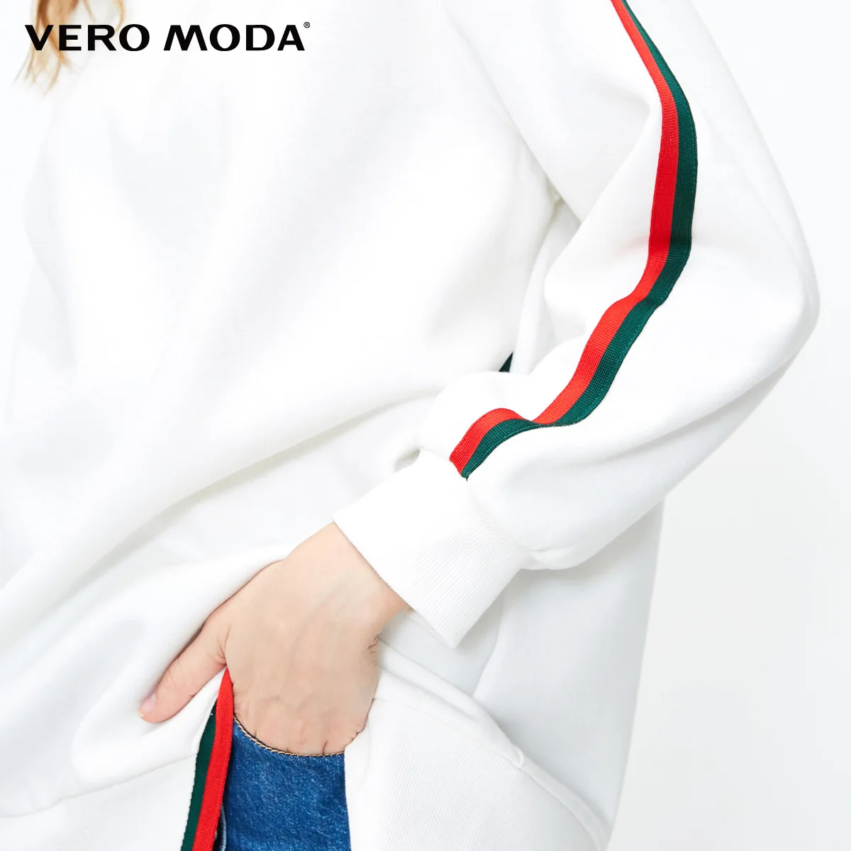 Vero Moda Women's Designed Hemline Striped Round Neckline Sweatshirt | 318333506 Vero Moda Women's Designed Hemline Striped Round Neckline Sweatshirt | 318333506
