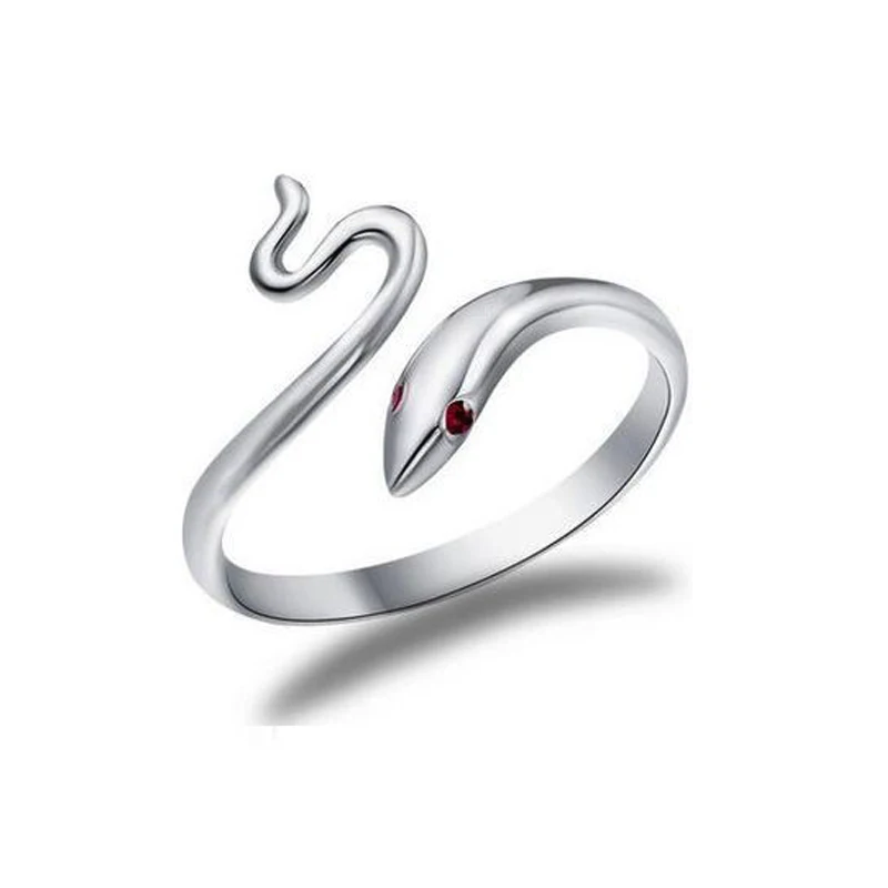 

Simple and stylish creative snake ring size adjustable 2019 hottest silver snake female jewelry