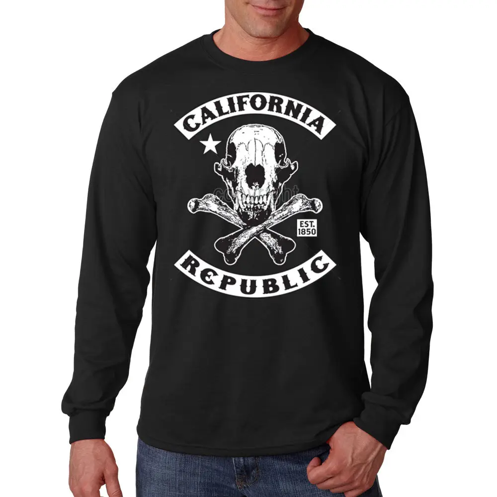 Футболка с длинным рукавом California Republic Bear Skull & Bones Cali|Футболки| |