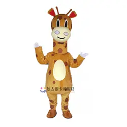 Костюмы для косплея костюм талисмана жирафа Рождество костюмы для Хэллоуина взрослых размеры Жираф Mascotte Mascota нарядное платье