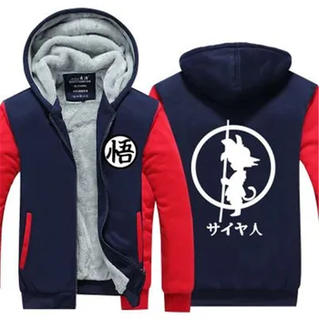 

Fashion Kids Winter Jacket Coat Dragon Ball Goku Cosplay Hooded Coat Anime Cartoon Sword Fur Hoodie Sweatshirt For Big Children