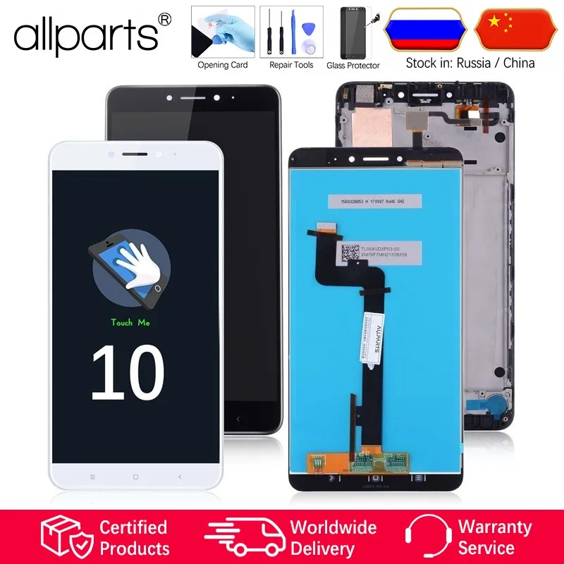 Original Display For XIAOMI Mi Max 2 LCD Touch Screen Digitizer 10 Dotyk Frame Ramka ORYG Black White Color