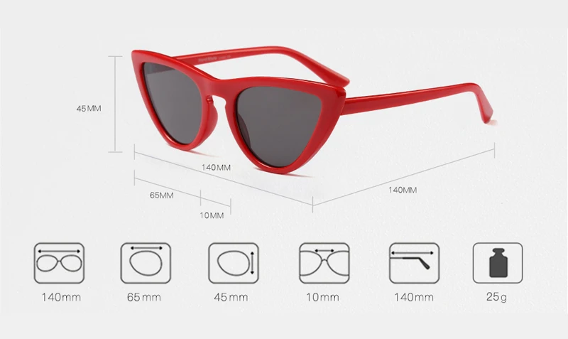 red small sunglasses women cat eye 9158 details (3)