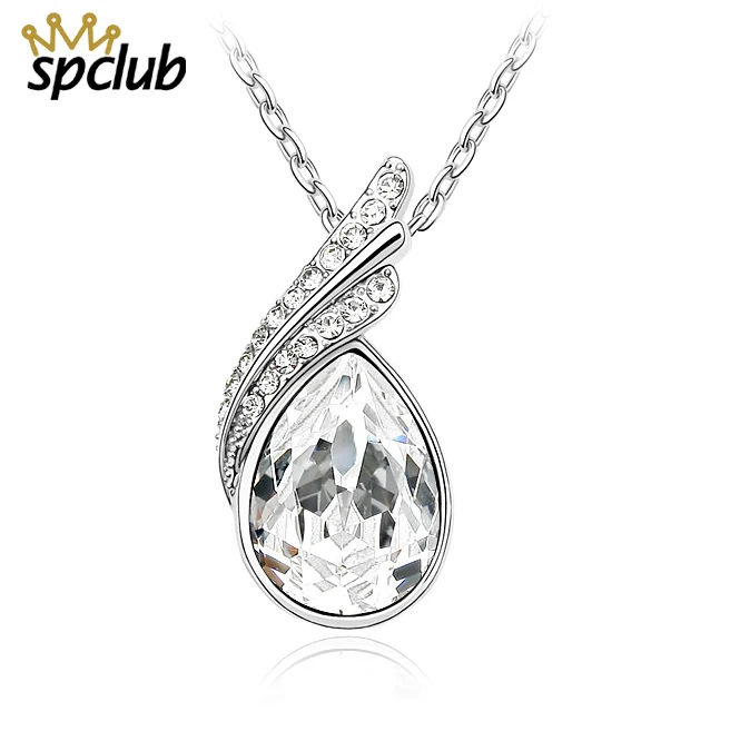 Ожерелье с кристаллами Swarovski подвески в виде капли воды ювелирные изделия и