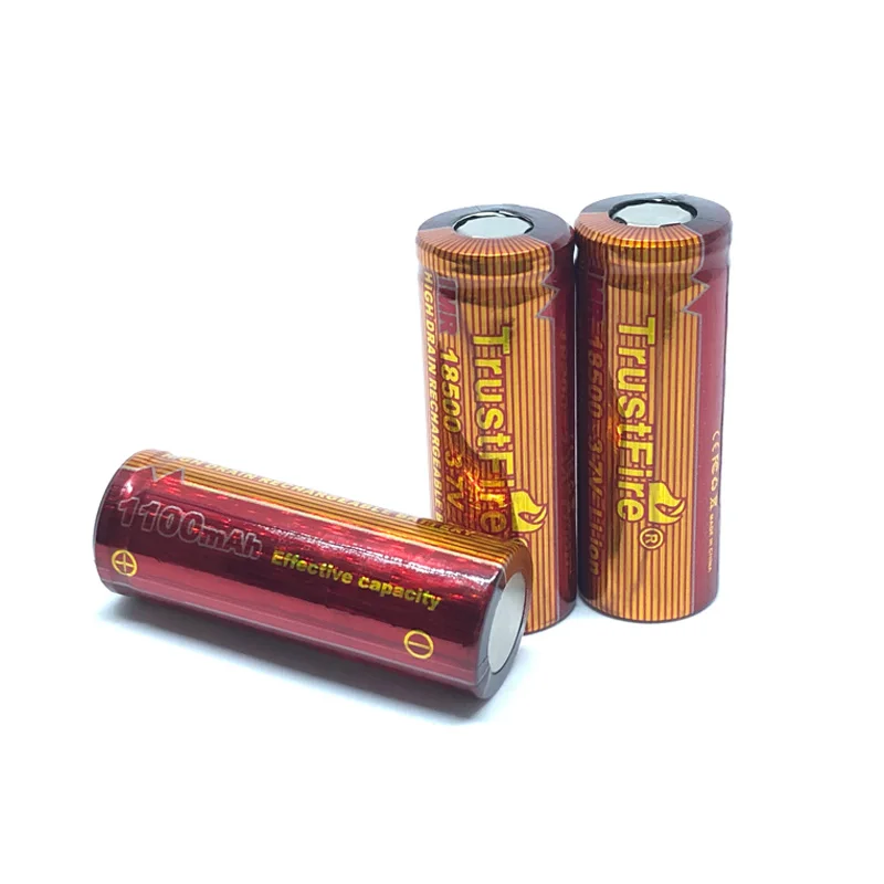 

20pcs/lot Trustfire IMR 18500 3.7V 1100mAh Lithium-ion High Drain Rechargeable Battery High Magnification 10A Batteries