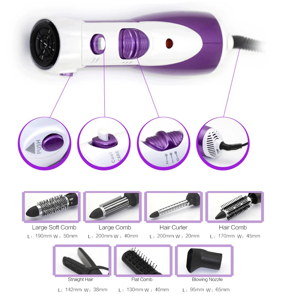 7 в 1 многофункциональный выпрямитель для волос с евровилкой 220 В|electric hair dryer|hair