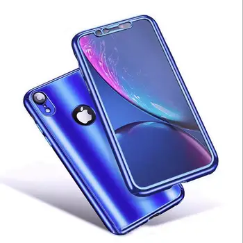 

Luxury 360 Full Degree Shockproof Case For iPhone XR XS Max 7 8 Plus Case Plating Mirror Cover For iPhone 6 6S Phone Case 100pcs