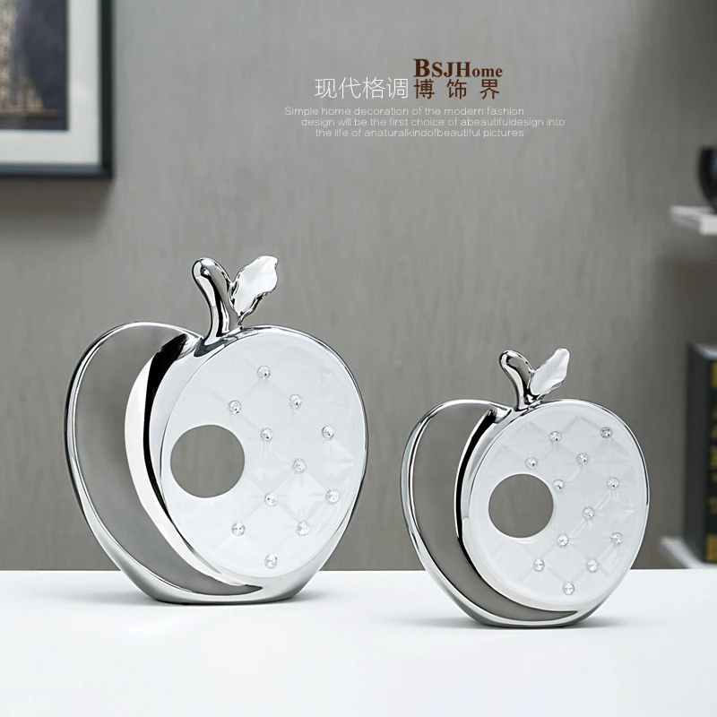 

modern ceramic creative white apple home decor crafts room decoration parlor ornament porcelain figurines christmas decorations