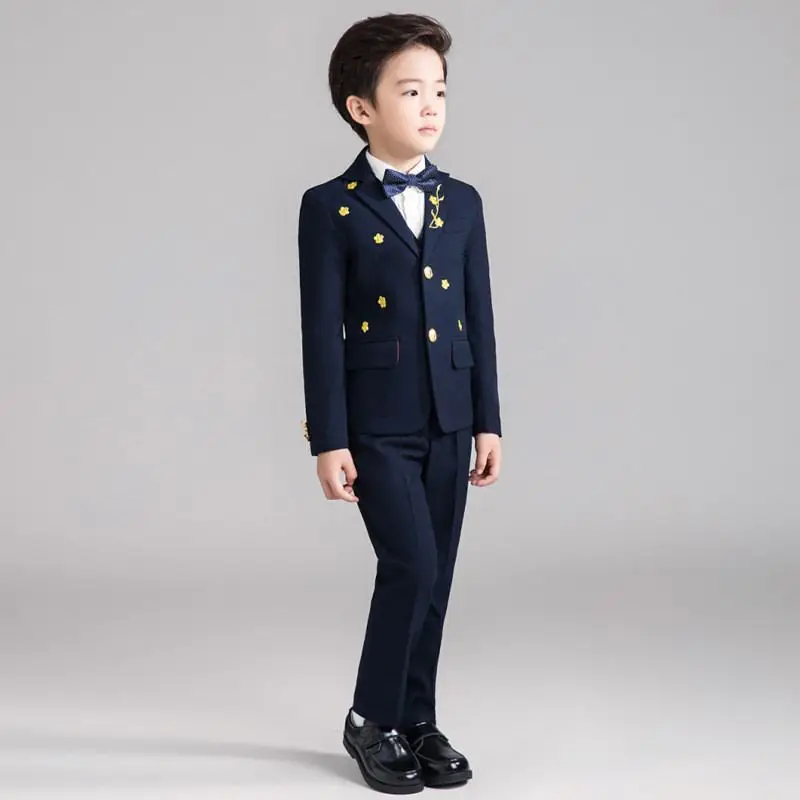 

New Baby Boy Suit For Wedding Piano Party Teenage Boys Blazer+Vest+Pant+Shirt+Bowtie 5Pcs Kids Boys Suits Formal Clothes Set Y98