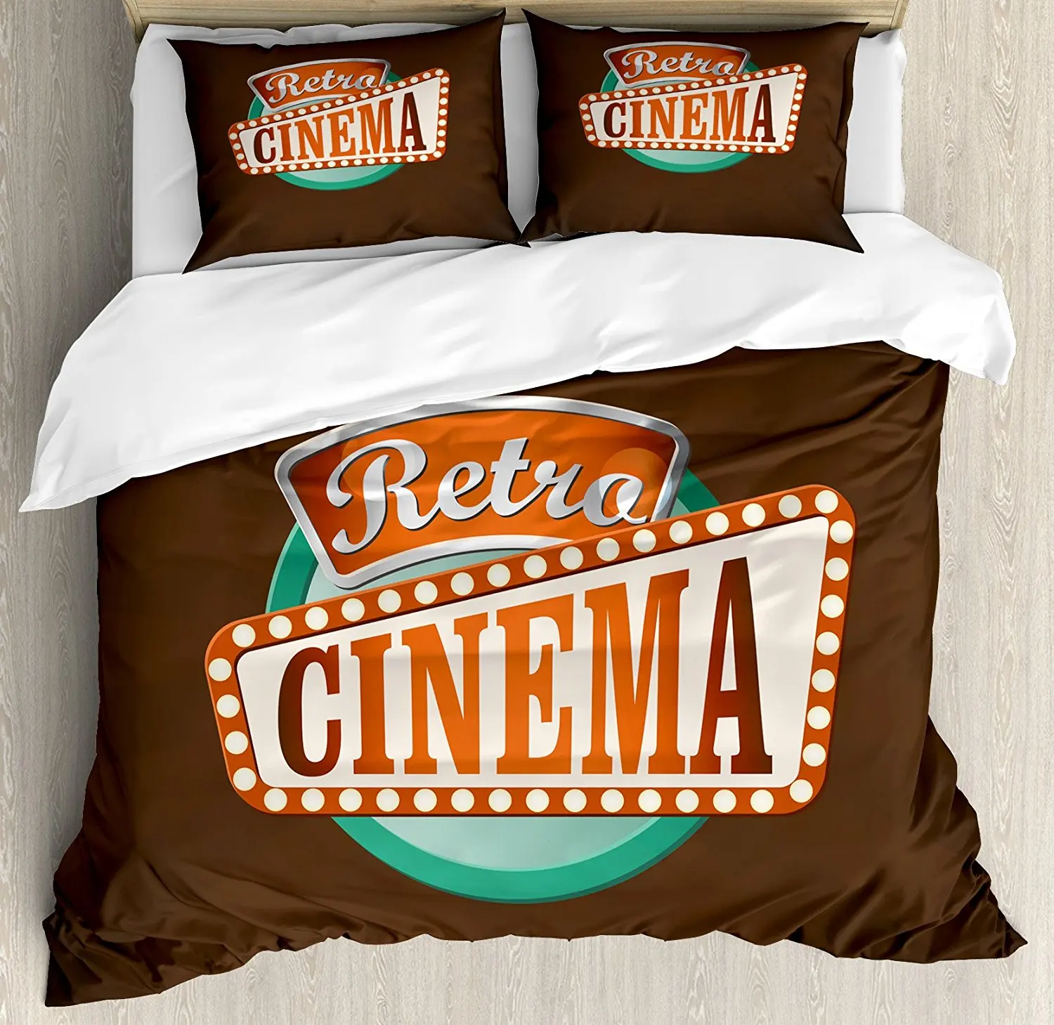 Movie Theater Duvet Cover Set Retro Style Cinema Sign Design Film movie-theater-duvet-cover-set-retro-style-cinema-sign-design-film