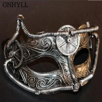 

GNHYLL Halloween Venice Mask Masquerade Princess male full face retro Machine mask Fun Performance Props