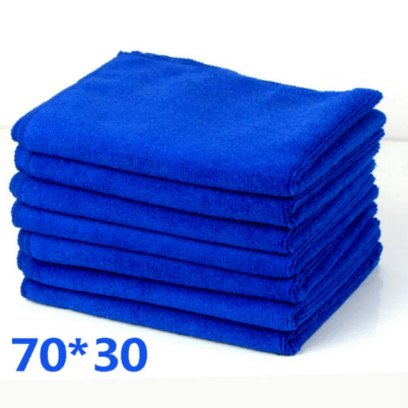 

70 X 30 cm Large Size 1PC Microfiber Wipe Dry Cleaner Auto Car Detailing Soft Cloths Wash Towel Duster Cleaning Cloths Blue