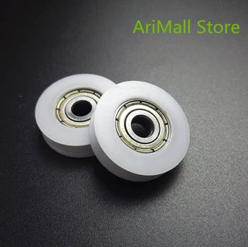 

5pcs 12*38*11mm U type groove pulley wheel NYLON plastic pulley bearing wrapped rubber wheel door window