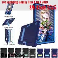 Сверхмощный чехол-подставка для Samsung Galaxy Tab A 10,1 дюймов T510 T515 силиконовый Жесткий ударопрочный 360 полная защита