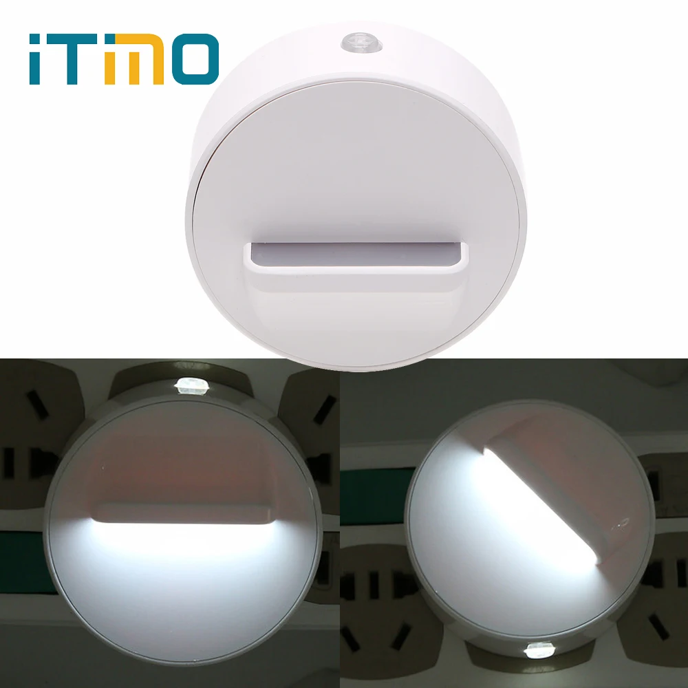 

iTimo US Plug LED Night Light 360 Degree Rotation Plug-in Wall Lamp Home Lighting Baby Room Decors Bedroom Lamp Switch Control