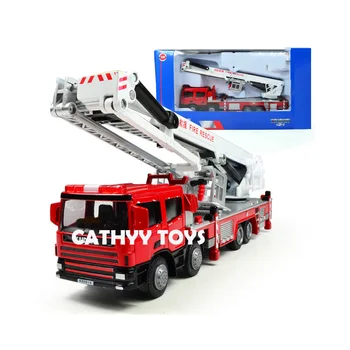 

1:50 high simulation Fire truck alloy engineering vehicles metal fire ladder climbing car for children birthday gifts