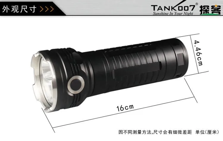 TANK007 RC11 CREE xm-l-u2 2000 люмен 5 режимов высокой Мощность Перезаряжаемые светодиодный фонарик для наружной поиск по 3*18650 батарея