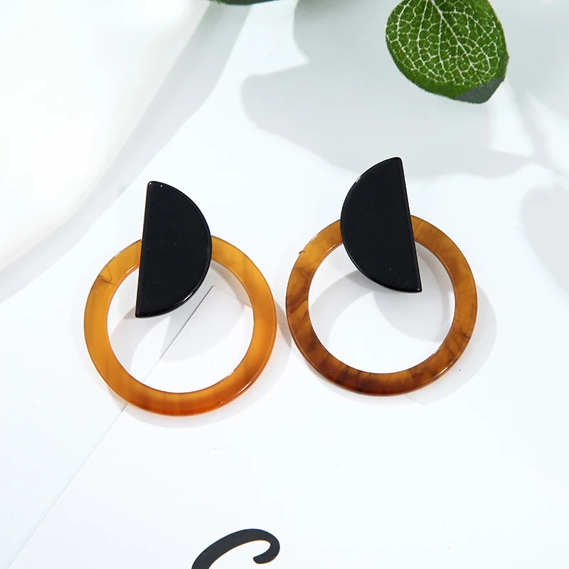 

New Fashion Acrylic Earrings For Women Leopard Geometric Earrings Korean Style Small Simple Jewelry Acetate Earrings Brincos