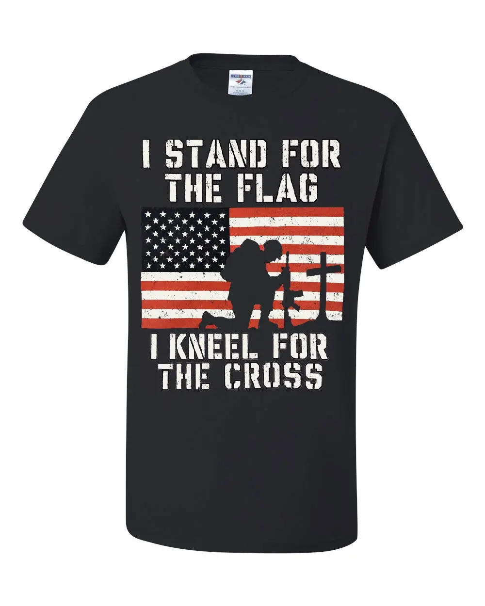 I Stand for the Flag Kneel Cross футболка патриотическая Военная крутая Повседневная с